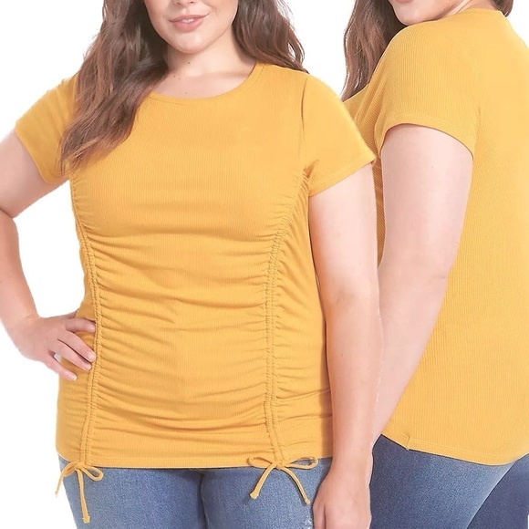 HP⭐️ Lane Bryant Sizes 22-32W Adjustable Drawcord Sunflower Top K94.10 - Picture 2 of 6